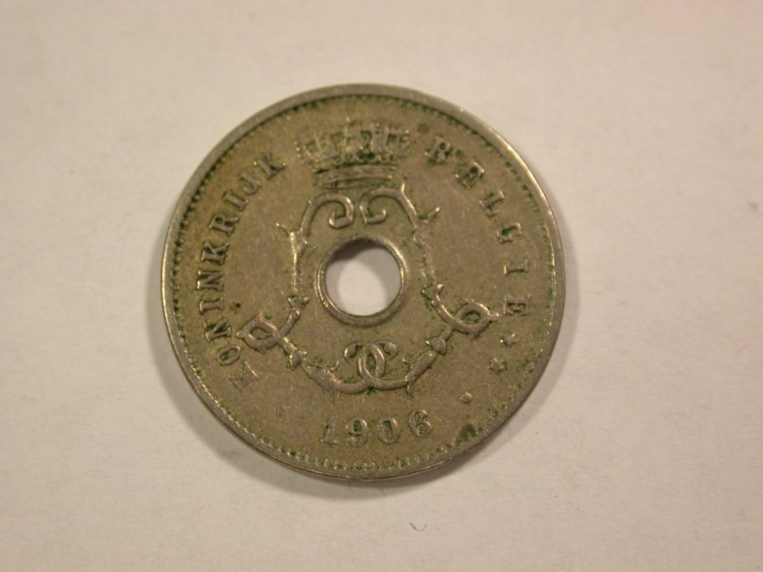  B06 Belgien  5 Centimes 1906 in ss  Originalbilder   