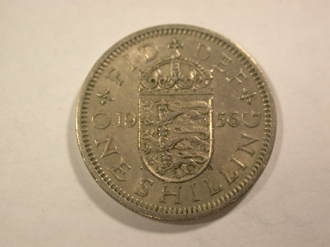 B06 Großbritannien 1 Schilling 1956 in ss+ Originalbilder