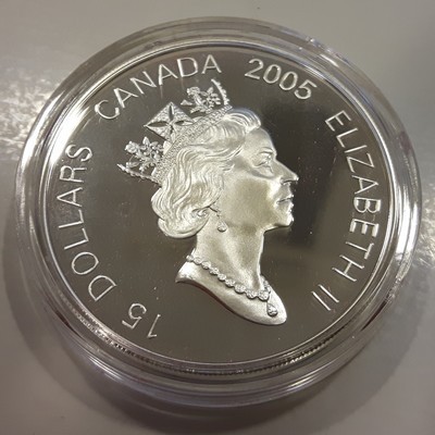  Kanada Lunar Coin   15 Dollars  2005  FM-Frankfurt  Feingewicht: 31,45g  Silber  pp   