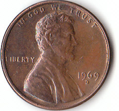 USA (C094)b. 1 Cent 1969 D siehe scan