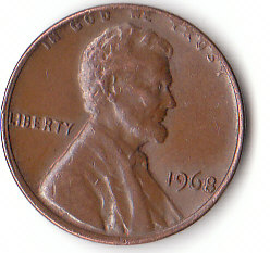 USA (C119)b. 1 Cent 1968 o.Mz. siehe scan