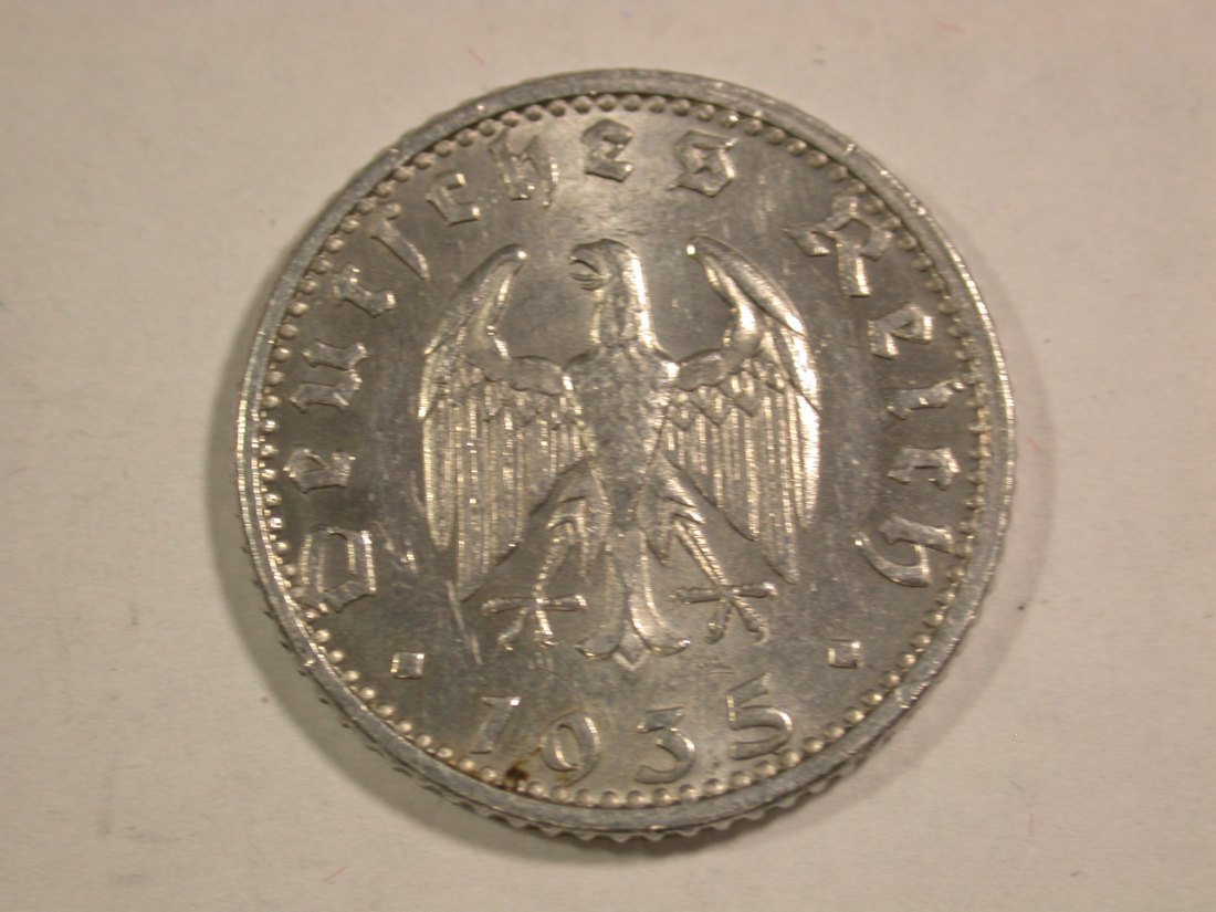  B07 3.Reich 50 Pfennig 1935 G in vz/vz+ Jäger 368  Originalbilder   