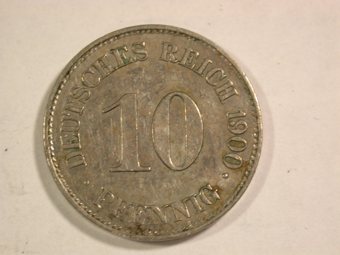  B07 KR 10 Pfennig 1900 E in vz   Originalbilder   