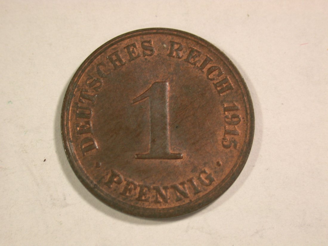  B07 KR 1 Pfennig 1915 A in f.ST !!  Originalbilder   