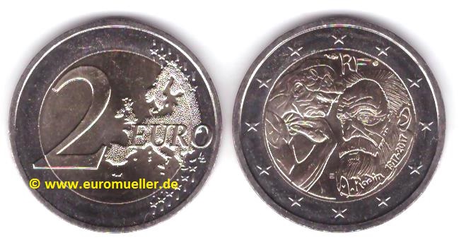 Frankreich 2 Euro Gedenkmünze 2017...A. Rodin   