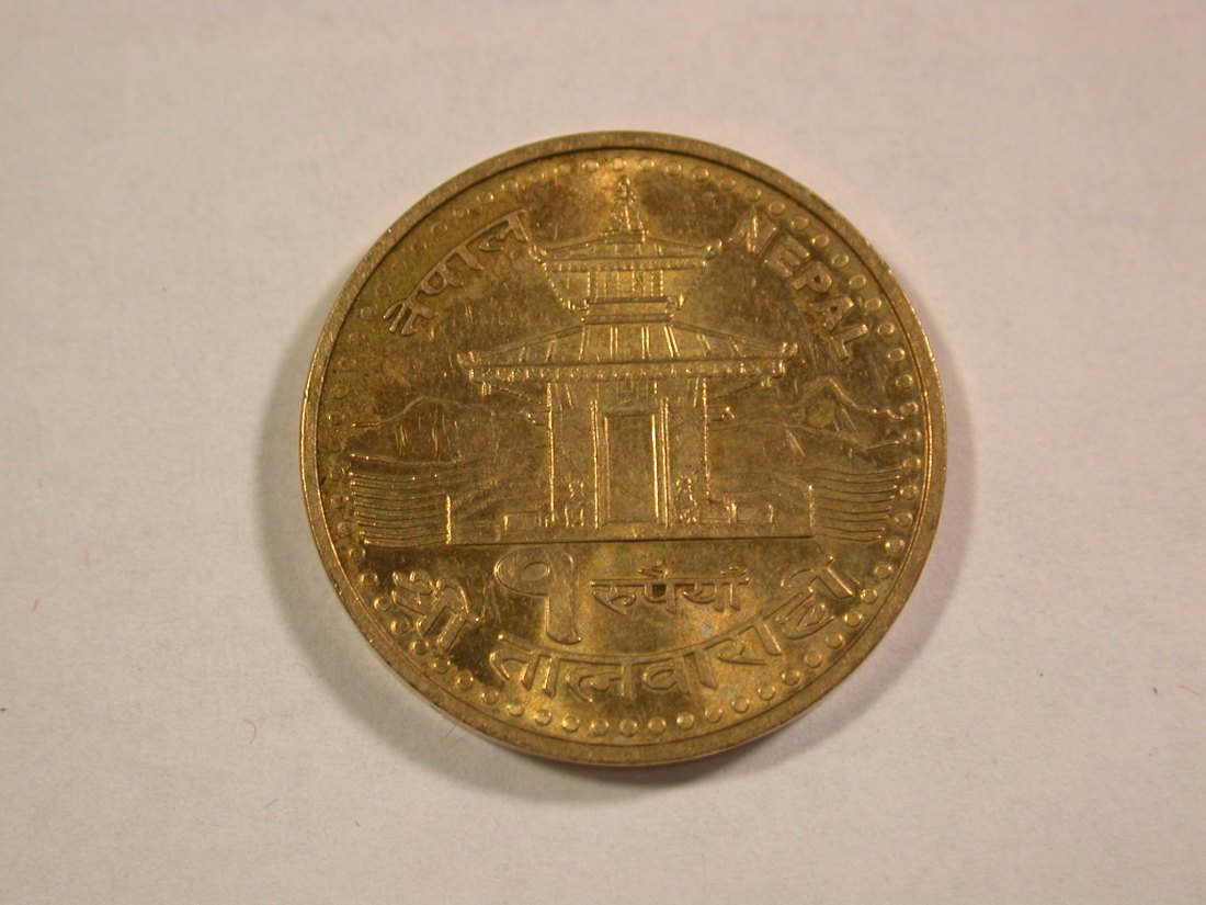  B08 Nepal  1 Rupee in f.ST  Originalbilder   