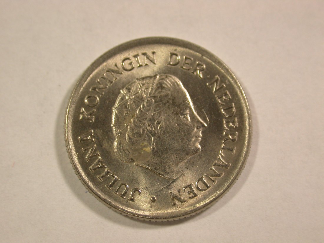  B08 Niederlande  25 Cent 1966 in f.ST  Originalbilder   
