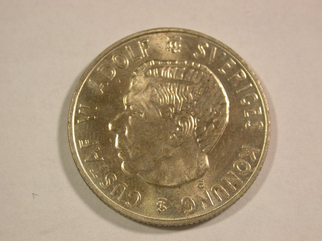 B08 Schweden 1 Krone 1957 in f.st/st Originalbilder