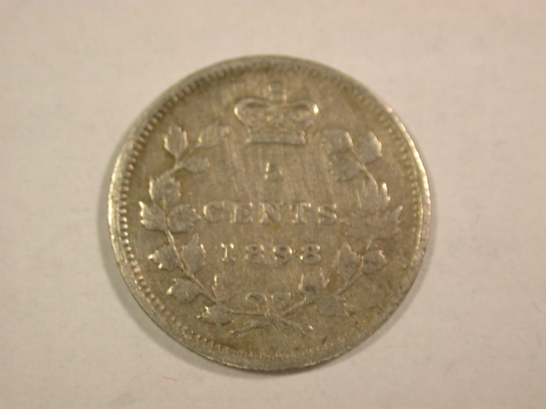  B08 Kanada 5 Cent 1898 Victoria in ss+   Originalbilder   