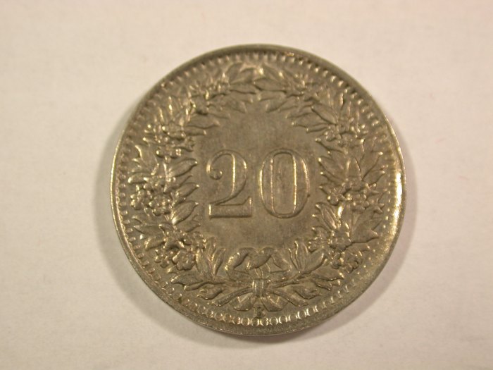 B08 Schweiz 20 Rappen 1944 in ss-vz Originalbilder