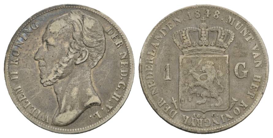  Niederlande, 1 Gulden 1848   