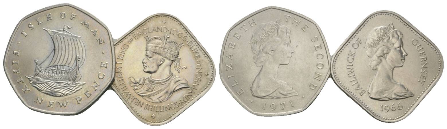  Großbritannien, 2 Schifffahrtsmünzen, Cu/Ni   