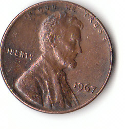 USA (C127)b. 1 Cent 1967 0.Mz. siehe scan