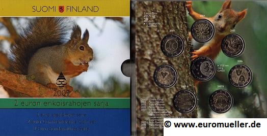 Finnland ..2 Euro Sondermünzen Sammlung 2004-2009   