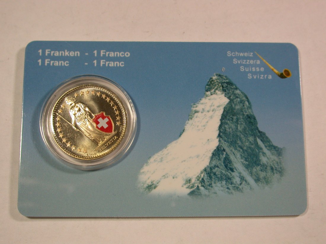  KMS Schweiz Coincard 1 Franken 2001 sehr dekorativ selten !!  Originalbilder   