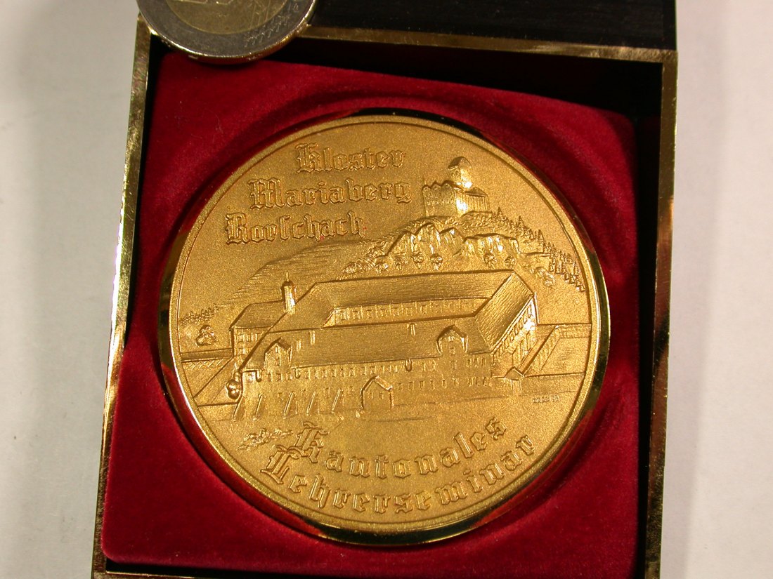  KMS Schweiz Rorschach Kloster Mariaberg Lehrerseminar 500 Jh. 1487-1987 gr. Medaille  Originalbilder   