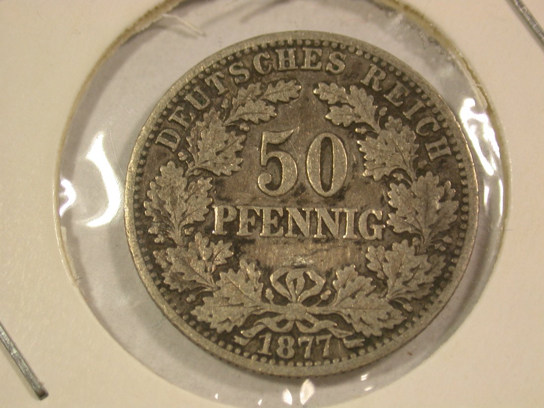 B41 KR 50 Pfennig Silber 1877 B in ss Originalbilder