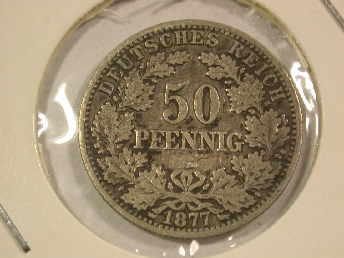  B41 KR 50 Pfennig Silber 1877 B in ss   Originalbilder   