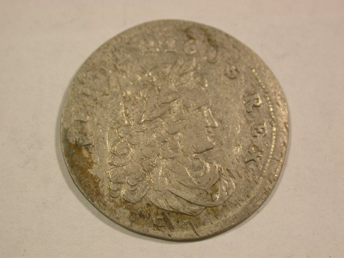 B41 Brandenburg Preussen 6 Gröscher 1704 CG Königsberg in ss+ Originalbilder