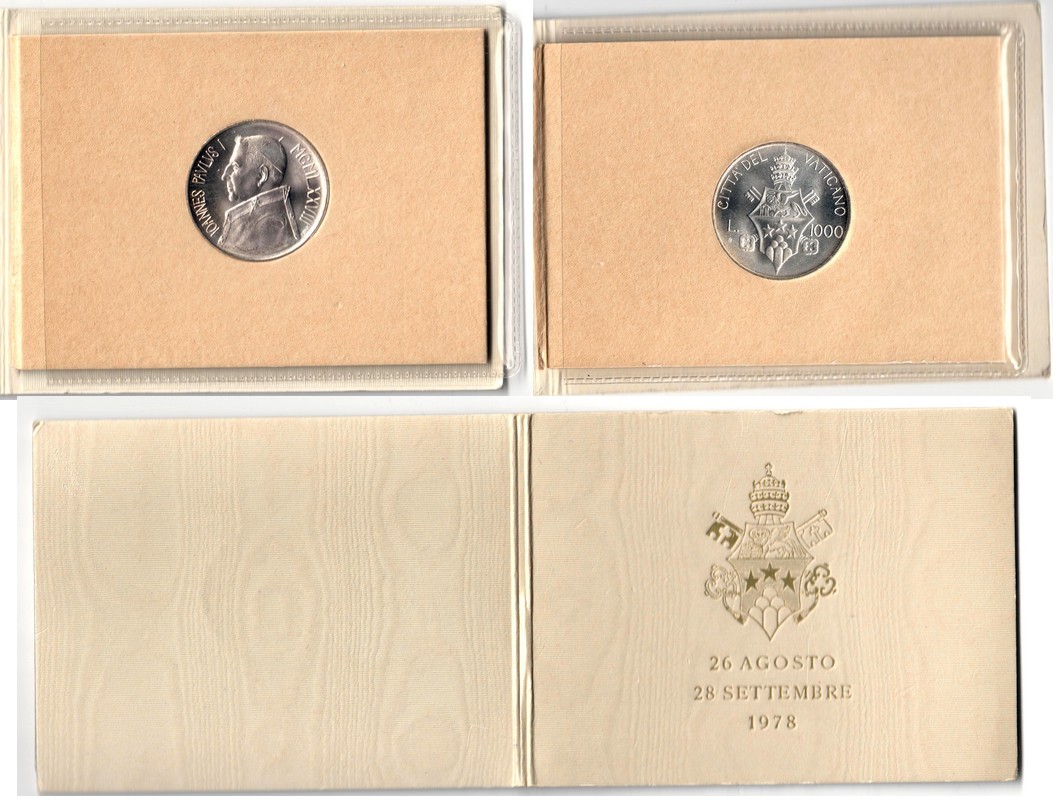  Vatican  1000 Lire   1978   FM-Frankfurt  Feingewicht: 12,19g Silber  vorzüglich   