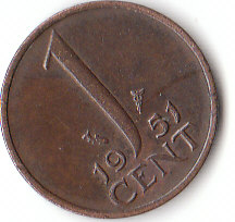 Niederlande (C157)  b. 1 Cent 1951 siehe scan