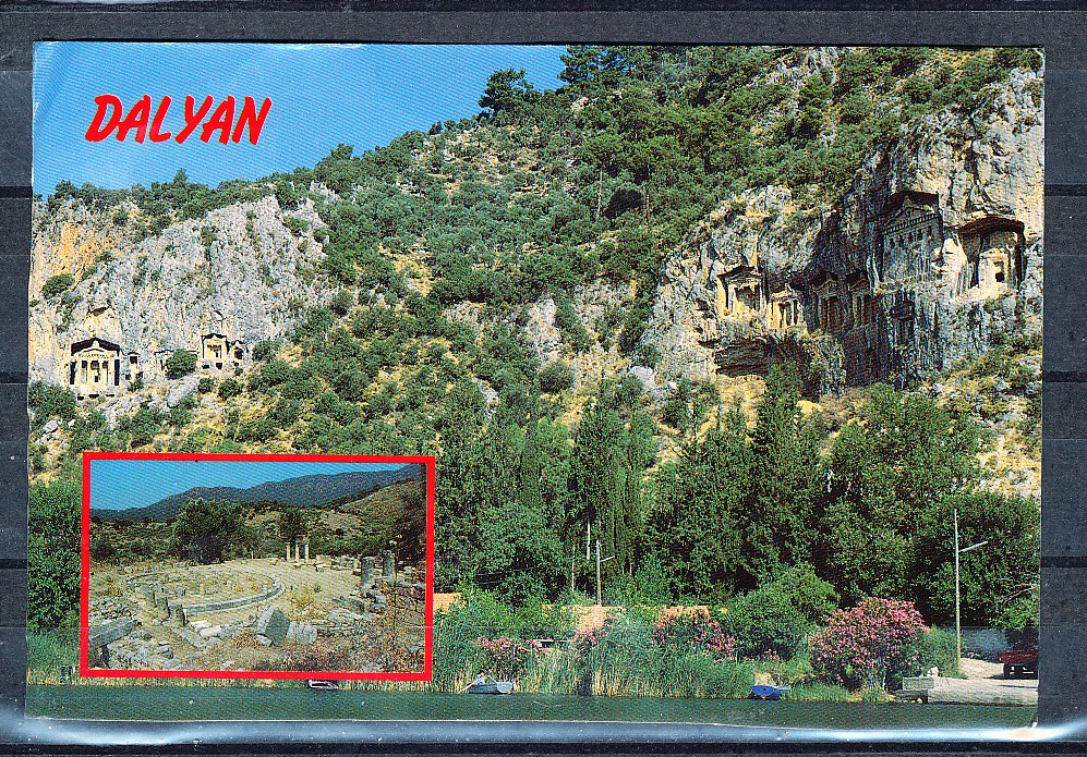 Türkei farbige Foto Ansichtskarte Dalyan Mugla gelaufen ca. 1960 nach Chemnitz Marke abgefallen