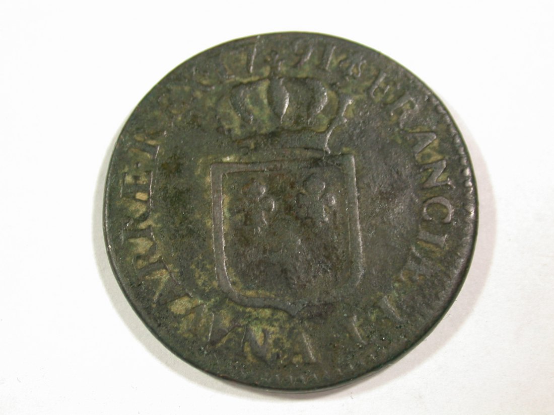  B09 Frankreich 1 Sol 1791 i f.ss, 11,8 Gramm 29mm Originalbilder   