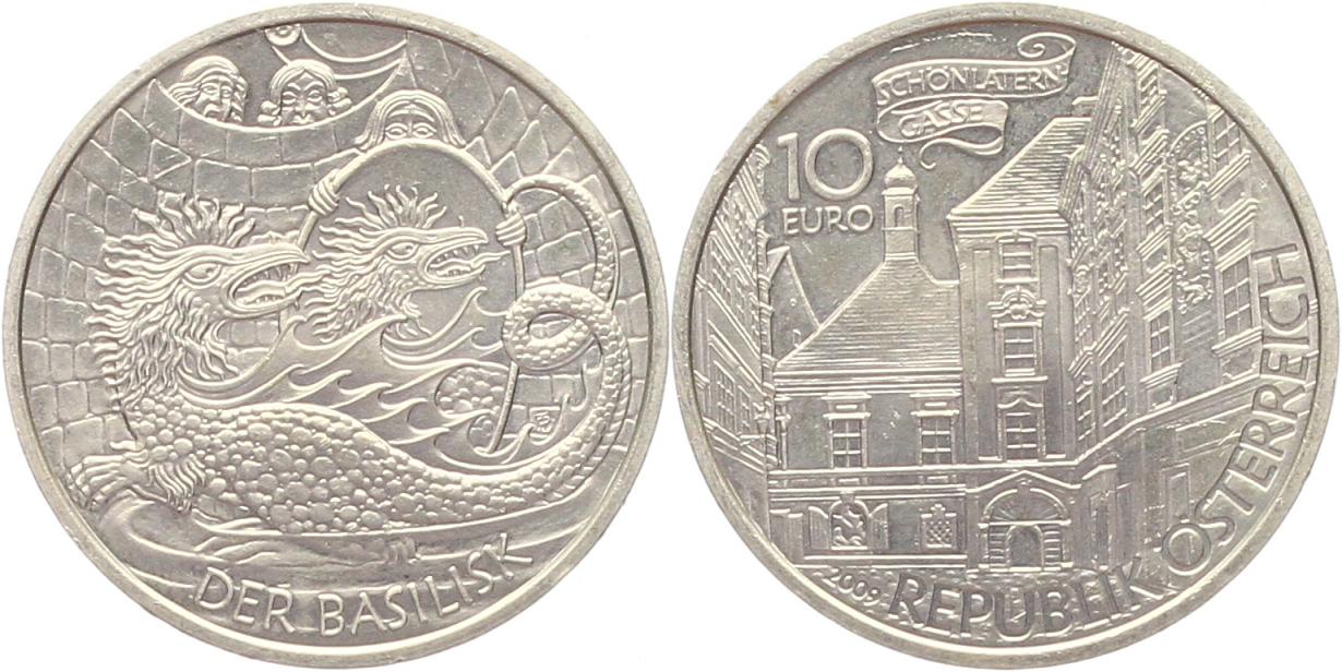  7385 Österreich 10 Euro Silber 2009 Der Baselisk   