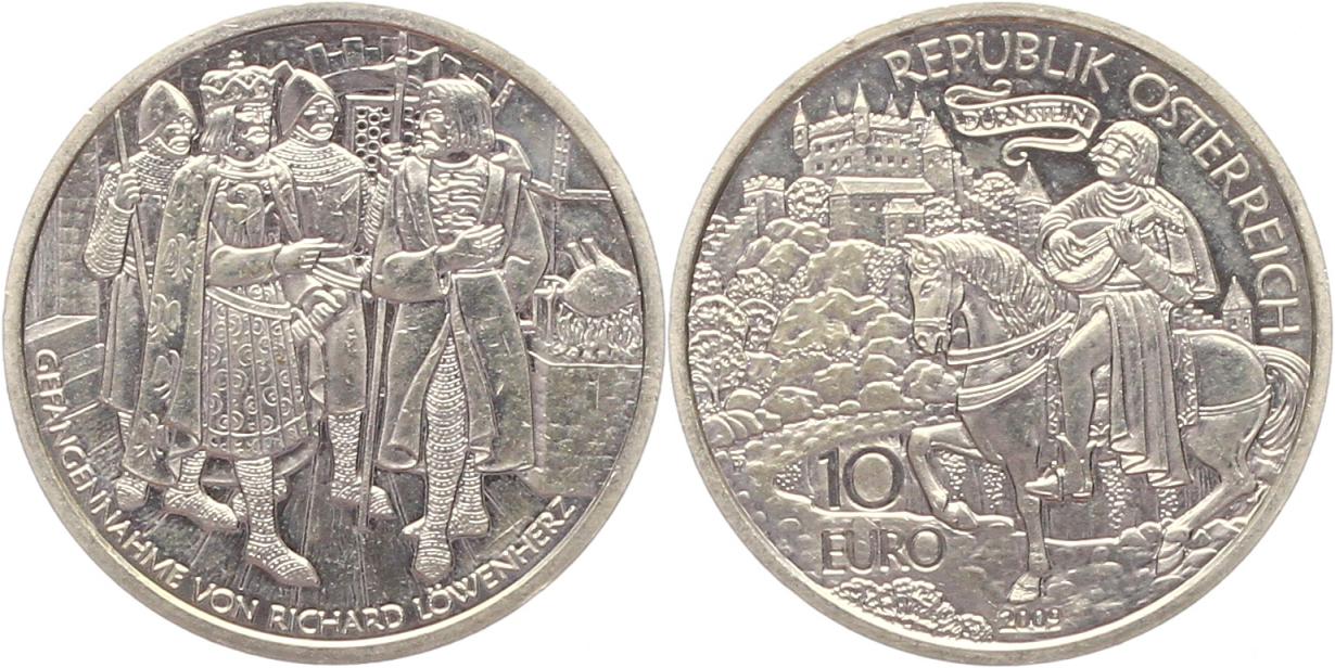  7386 Österreich 10 Euro Silber 2009 Richard Löwenherz   