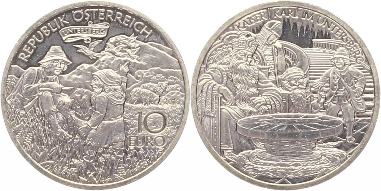  7388 Österreich 10 Euro Silber 2010 Karl der Große im Untersberg   