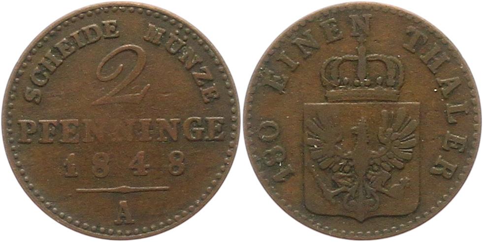  7458 Preußen 2 Pfennig 1848 A   