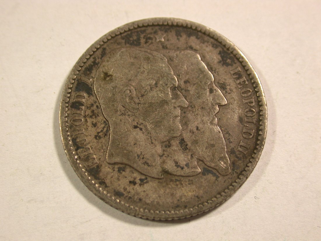 B42 Belgien 1 Franc 1880 in sehr schön, Silber Originalbilder