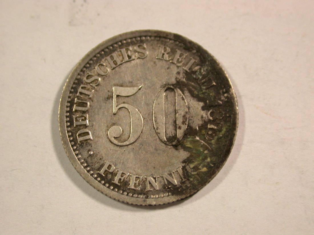  B10 KR  50 Pfennig 1875 C  verschmutzt, f.vz   Originalbilder   