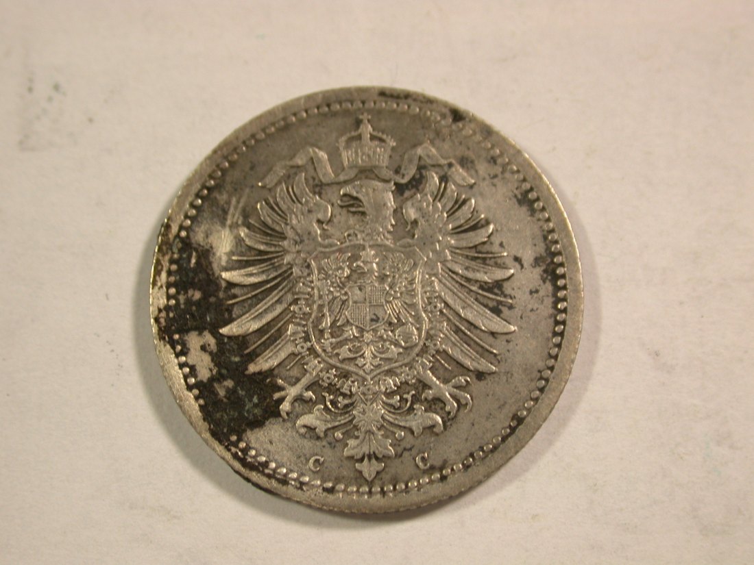  B10 KR  50 Pfennig 1875 C  verschmutzt, f.vz   Originalbilder   