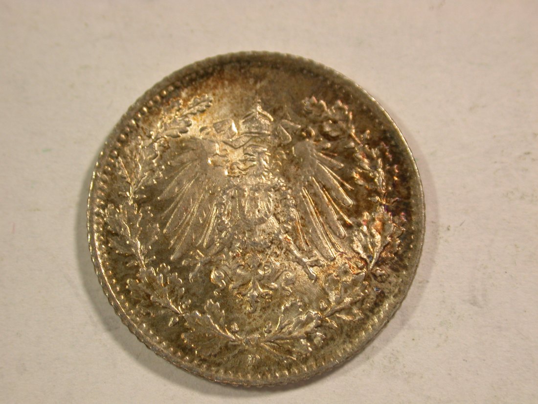  B10 KR  1/2 Mark  1915 D in ST, herrliche Patina  Originalbilder   