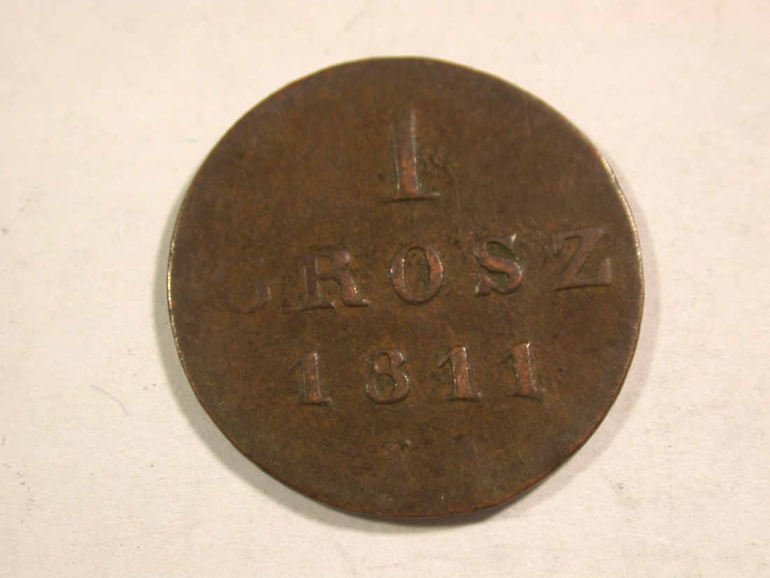 B10 Polen 1 Grosz 1811 in f.ss Originalbilder