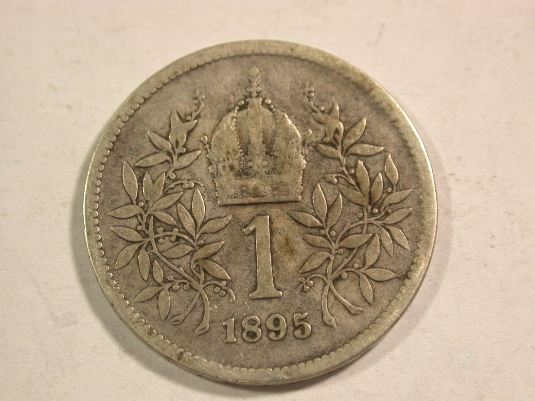  B10 Österreich  1 Krone  1895 in f.ss  Silber  Originalbilder   