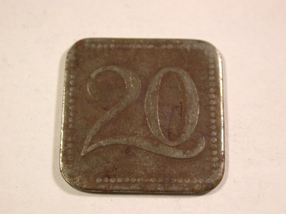 B12 Hamburger Hochbahn 20 Pfennig Eisen oxidiert Originalbilder