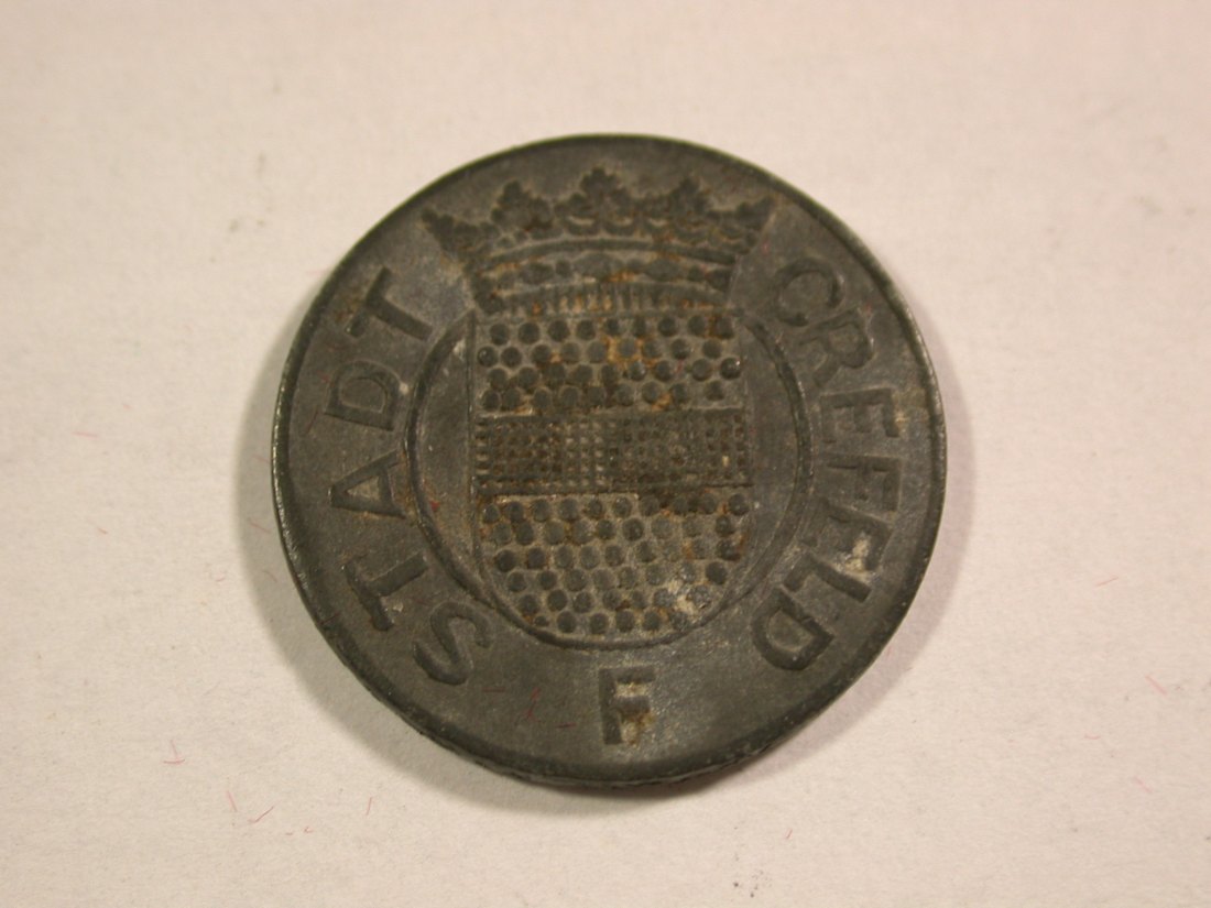 B12 Crefeld 5 Pfennig F 1919 in Zink seltener Originalbilder