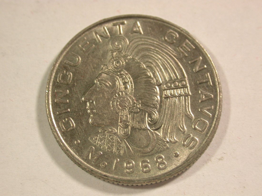  B12 Mexico  50 Centavos 1968 in f.ST  Originalbilder   