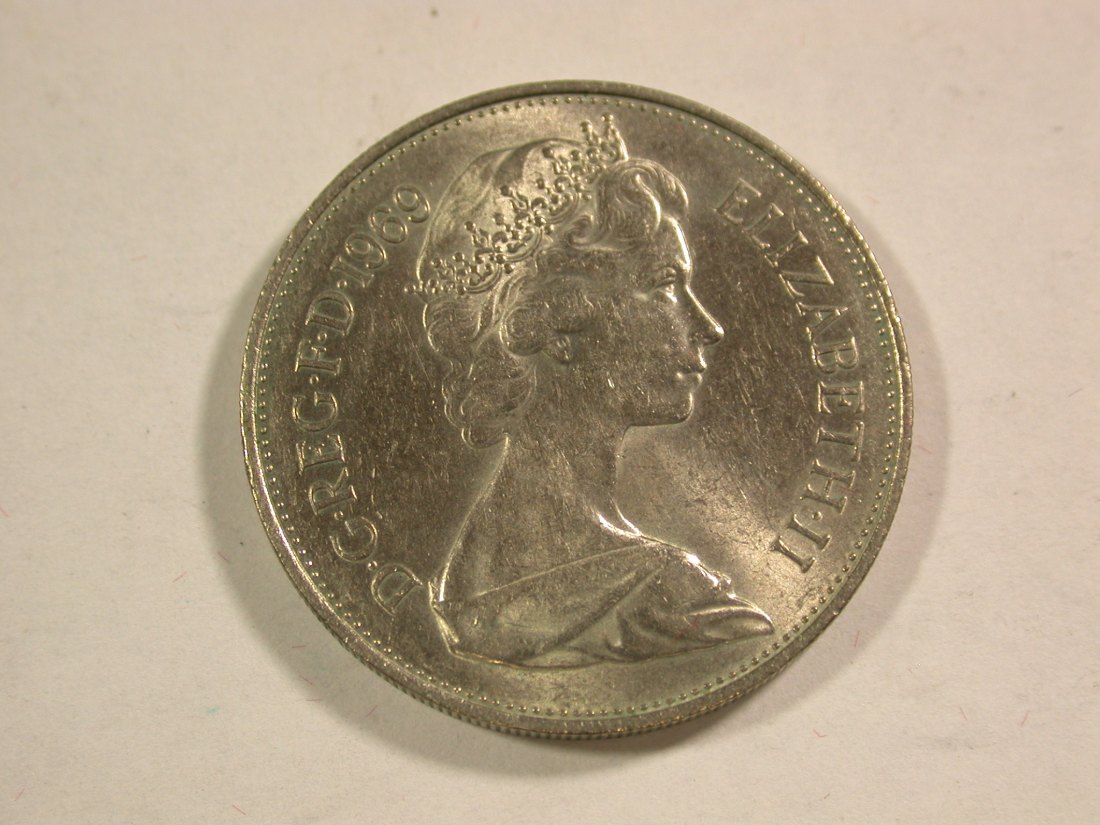  B12 Großbritannien  10 New Pence 1969 in vz-st/f.st  Originalbilder   