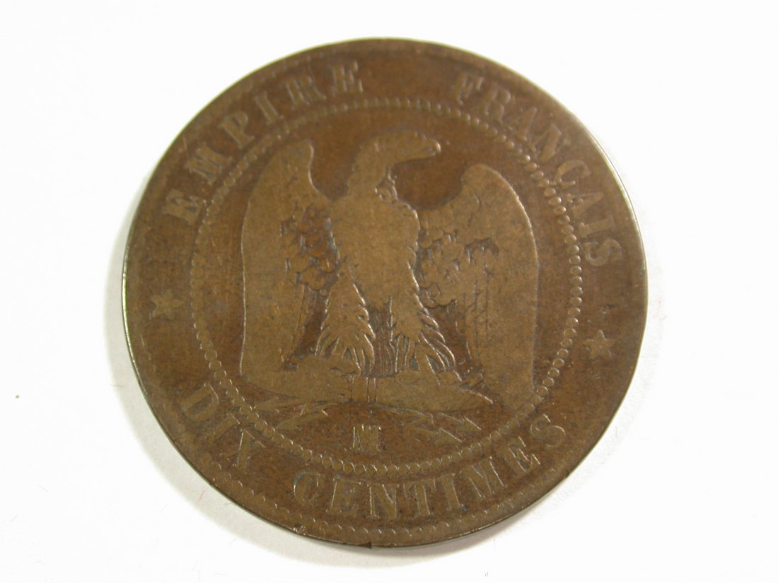 B12 Frankreich 10 Centimes 1855 M in s+ Originalbilder