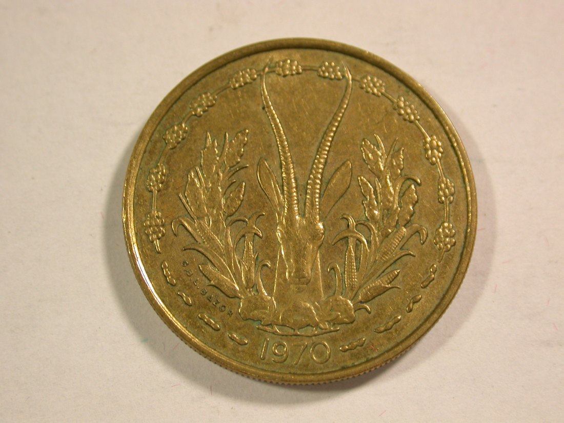 B12 Westafrika Frankreich 25 Francs 1970 in vz-st/f.st Originalbilder