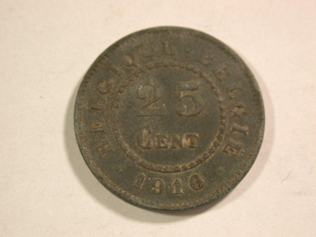 B12 Belgien 25 Centimes 1916 in ss-vz Originalbilder