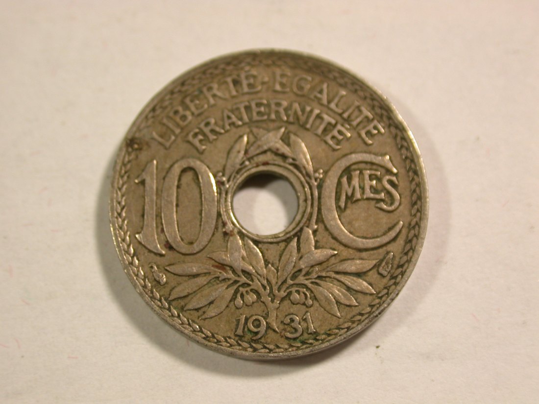  B13 Frankreich Lindauer  10 Centimes 1931 in ss Originalbilder   