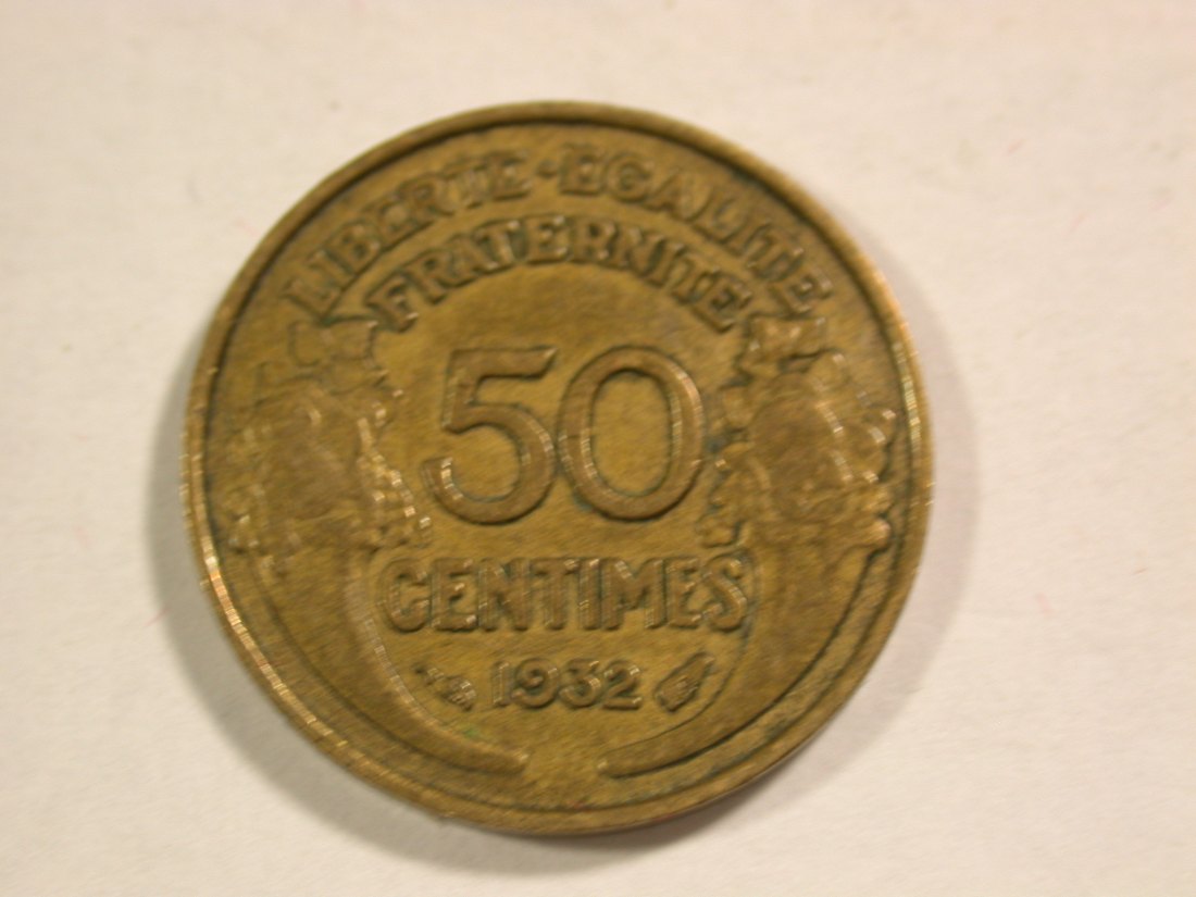 B13 Frankreich Morlon 50 Centimes 1932 in ss+ Originalbilder