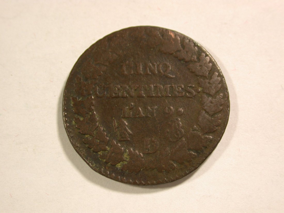 B13 Frankreich 5 Centimes LÀN 9 D in fast schön RR Originalbilder