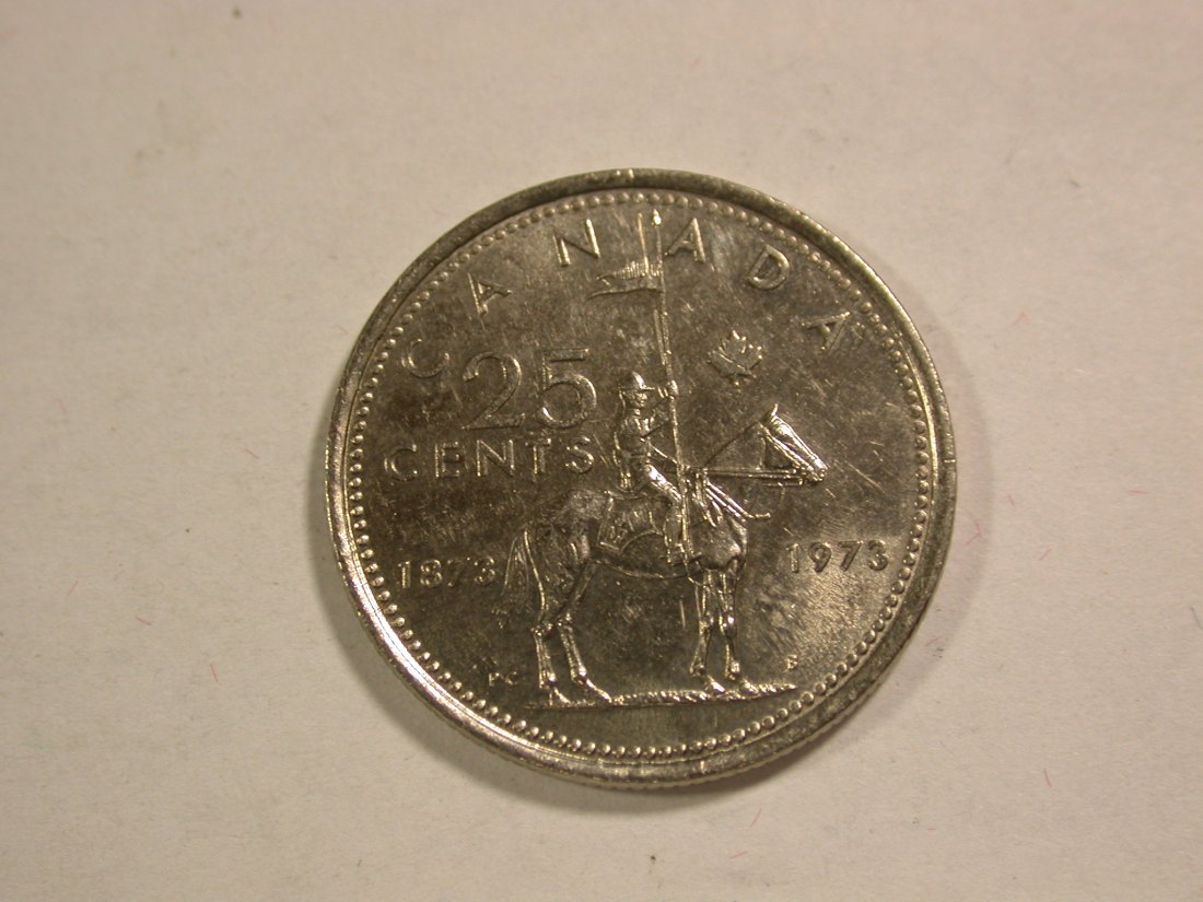 B13 Kanada 25 Cent 1973 in vz+ Originalbilder