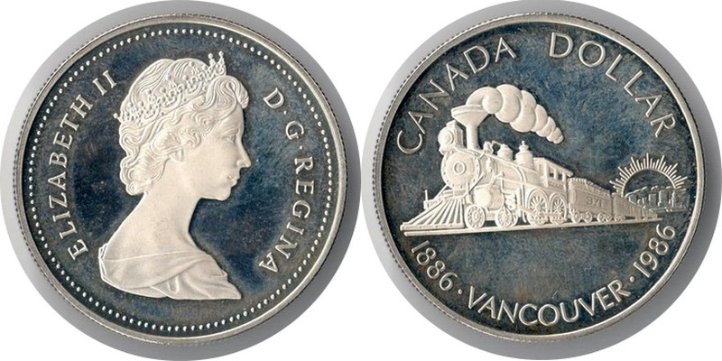  Kanada  1 Dollar  1986  FM-Frankfurt  Feingewicht: 11,66g Silber  ss   