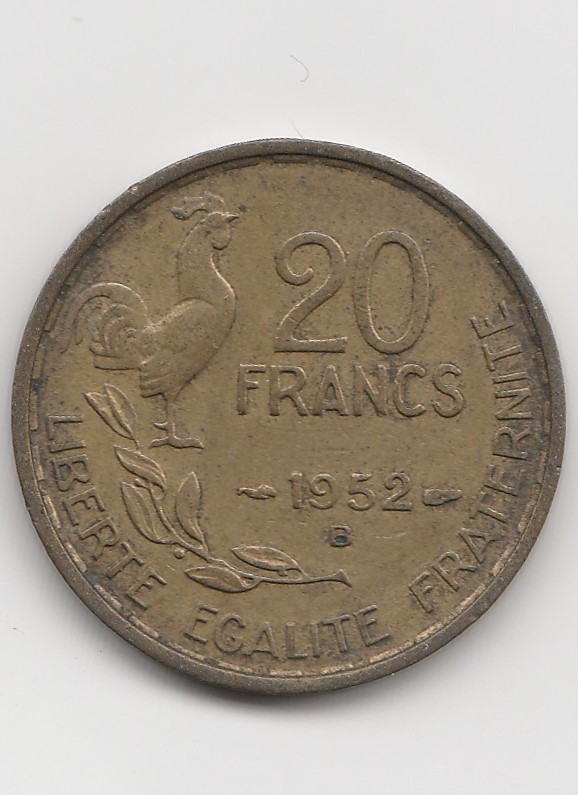 20 Francs Frankreich 1952 B (B891)
